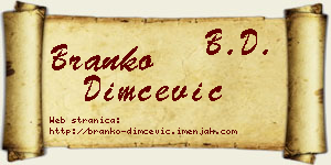 Branko Dimčević vizit kartica